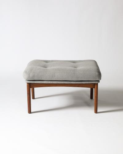 Teak and Upholstered Ottoman Denmark c 1960