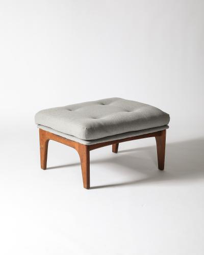 Teak and Upholstered Ottoman Denmark c 1960