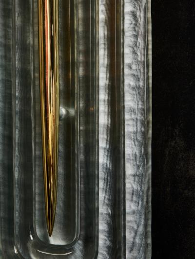 Teal Murano with Brass Accents Wall Sconces
