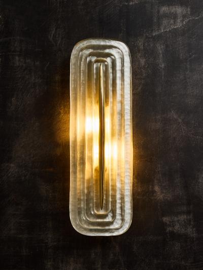 Teal Murano with Brass Accents Wall Sconces