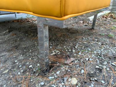 Ted Boerner Fabulous Ted Boerner Pair Yellow Leather DWR Chrome Theatre Loveseat