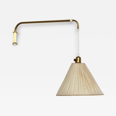 Telescopic adjustable brass wall lamp Sweden 1960s