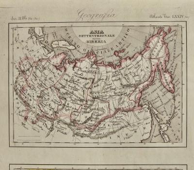 Tempi Moderni Map of Asia Italy circa 1850