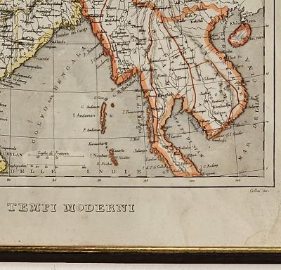 Tempi Moderni Map of Asia Italy circa 1850