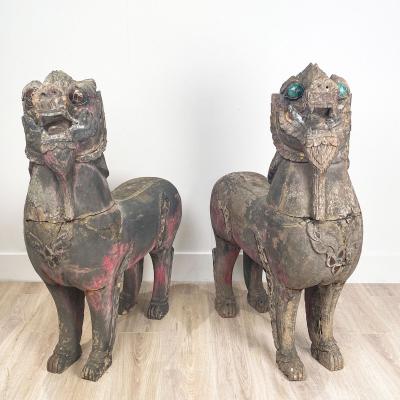 Temple Lions SE Asia 19th Century A Pair