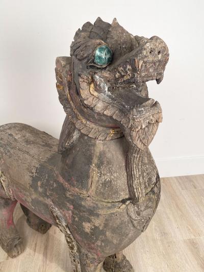 Temple Lions SE Asia 19th Century A Pair