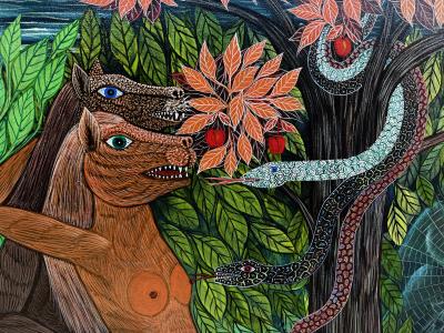 Temptation at Tree of Life with Spaceships of Cyclop Aliens to Garden of Eden