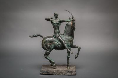 Temur Lomidze Bronze Horse with Archer by Temur Lomidze
