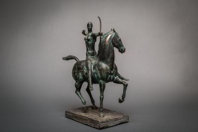 Temur Lomidze Bronze Horse with Archer by Temur Lomidze