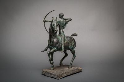Temur Lomidze Bronze Horse with Archer by Temur Lomidze