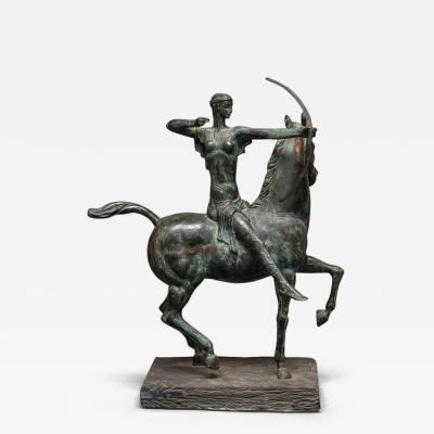 Temur Lomidze Bronze Horse with Archer by Temur Lomidze