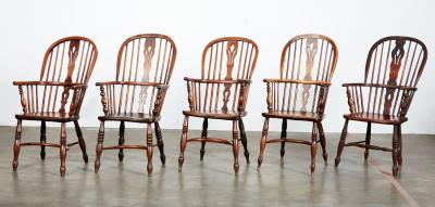 Ten English High Back Windsor Armchairs