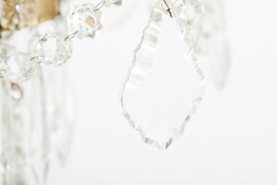 Ten Light Crystal Chandelier Gilt Brass Frame