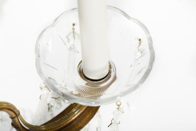 Ten Light Crystal Chandelier Gilt Brass Frame