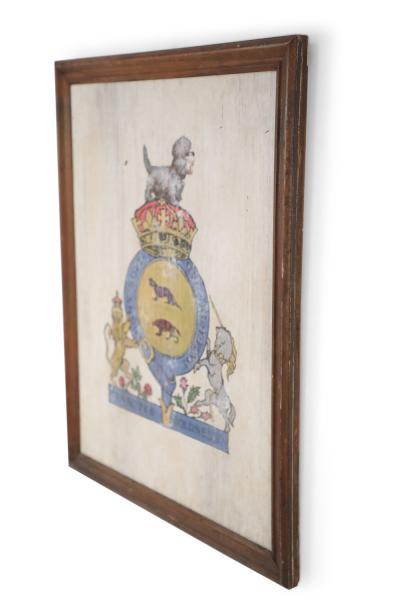 Tenacity Boldness Painted Coat of Arms on Wood