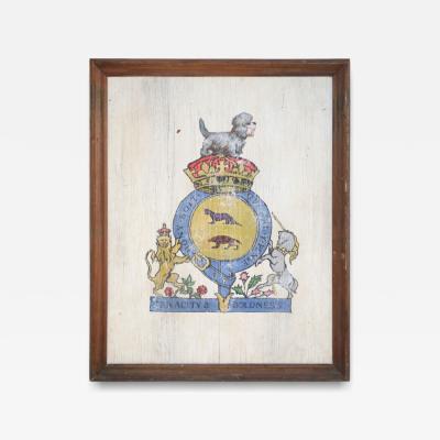 Tenacity Boldness Painted Coat of Arms on Wood