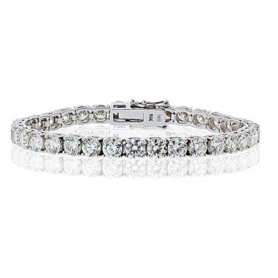Tennis 14K White Gold 14 02cttw Round Cut Natural Diamond Tennis Bracelet