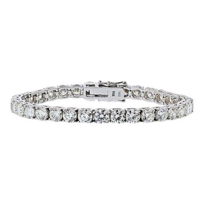 Tennis 14K White Gold 14 02cttw Round Cut Natural Diamond Tennis Bracelet