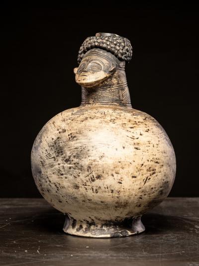 Terraccotta Jug in the shape of a male Tshokwe People DRC 