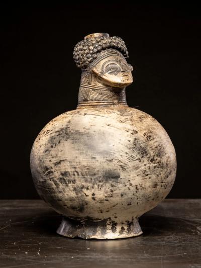 Terraccotta Jug in the shape of a male Tshokwe People DRC 