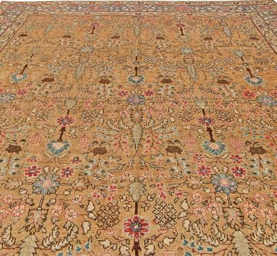 Terracotta Antique Persian Tabriz Rug