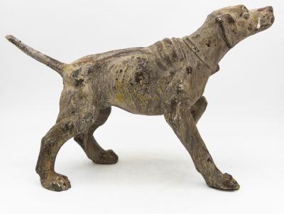 Terracotta Hunting Hound Pointer Dog Statue Early 20th C 