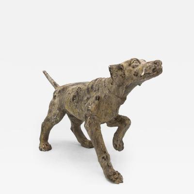 Terracotta Hunting Hound Pointer Dog Statue Early 20th C 