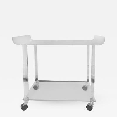 Terrific Modern Two Tier Lucite Tea Cart Circa 1970
