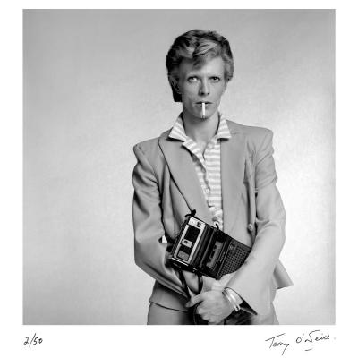 Terry O Neill David Bowie Holding a Cassette Player