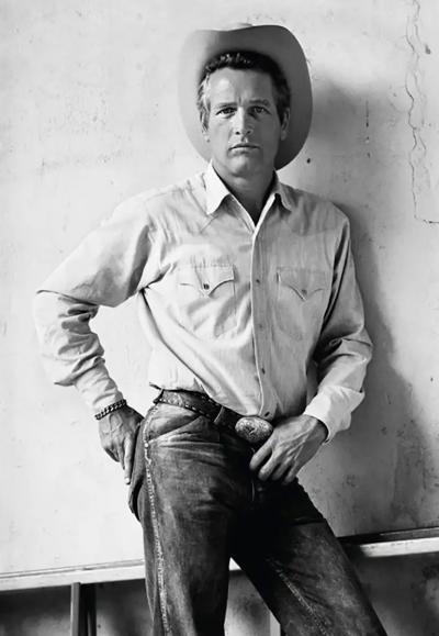 Terry O Neill Paul Newman Cowboy Hat B W