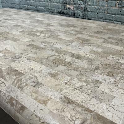 Tessellated Stone Bullnose Edge Pedestal Dining Table by Maitland Smith 1980