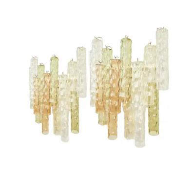 Textured Vibrantly Colored Murano Glass Sconces