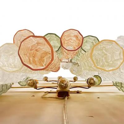 Textured Vibrantly Colored Murano Glass Sconces