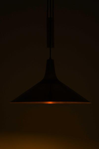 Th Valentiner Scandinavian Modern Ceiling Lamp in Brass by Thomas Valentiner 1960s