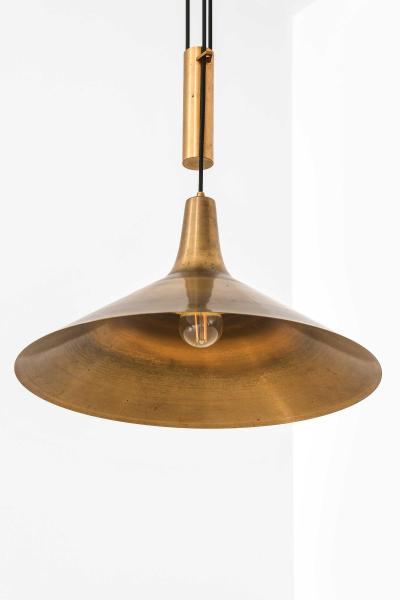 Th Valentiner Scandinavian Modern Ceiling Lamp in Brass by Thomas Valentiner 1960s