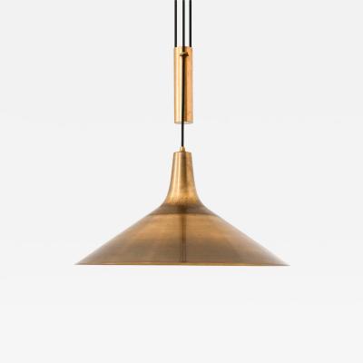Th Valentiner Scandinavian Modern Ceiling Lamp in Brass by Thomas Valentiner 1960s