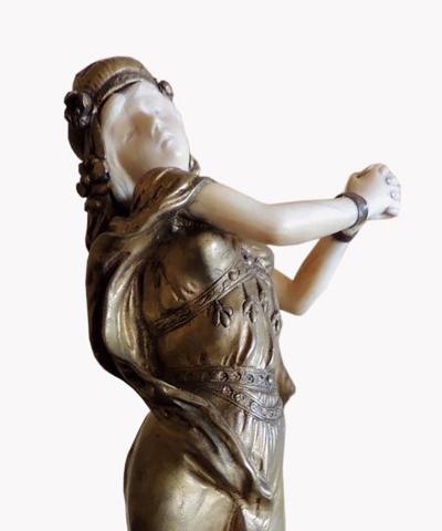 Th ophile Fran ois Somme Art Nouveau Bronze Sculpture of Heroine by Th ophile Fran ois Somme