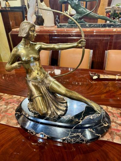 Th ophile Fran ois Somme Theophile Somme Large Art Deco Bronze Diana Huntress French