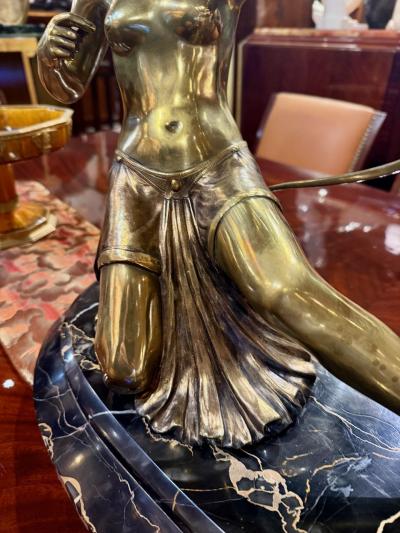 Th ophile Fran ois Somme Theophile Somme Large Art Deco Bronze Diana Huntress French