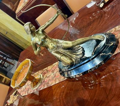 Th ophile Fran ois Somme Theophile Somme Large Art Deco Bronze Diana Huntress French