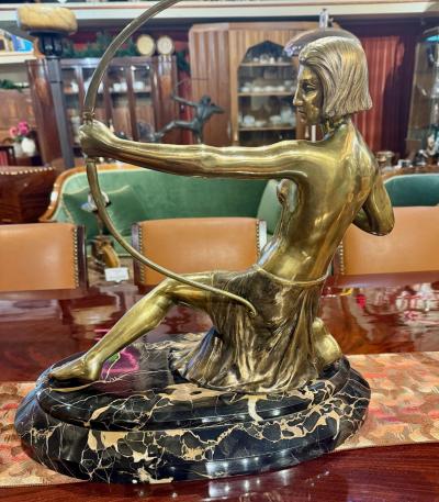 Th ophile Fran ois Somme Theophile Somme Large Art Deco Bronze Diana Huntress French