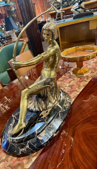 Th ophile Fran ois Somme Theophile Somme Large Art Deco Bronze Diana Huntress French