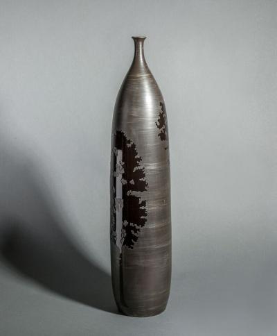 Thai Ceramic Tall Vase with Tree Design