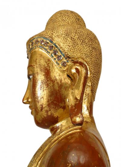 Thai Gilt Buddha Figure on Lotus