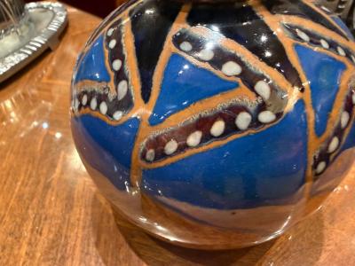 Tharaud Limoges Art Deco Enamel Vase by Tharaud Limoges France