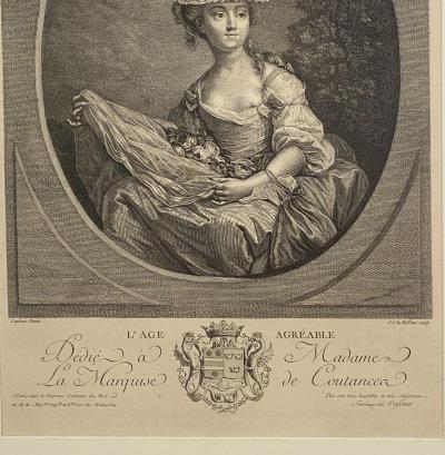 The Age Agreable engraving France Circa 1770