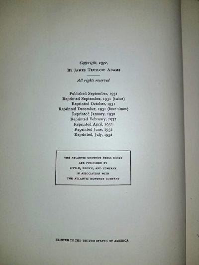 The Epic of America by JT Adams