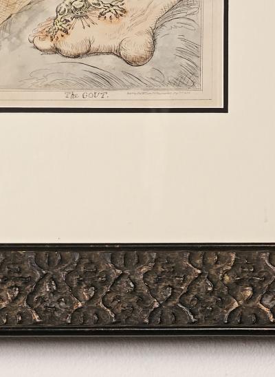 The Gout Hand Colored Engraving England 1835