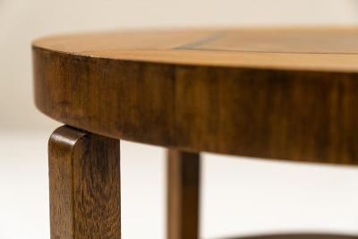 The Hague School Round Coffee In Oak Walnut And Ebony Netherlands 1930s