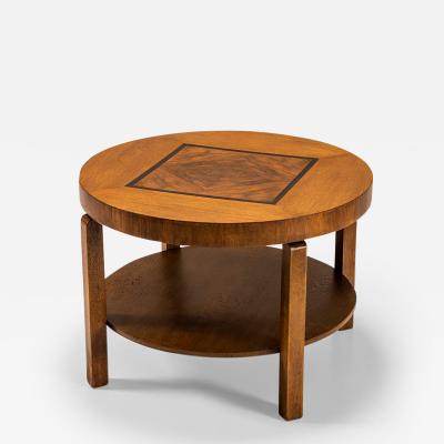 The Hague School Round Coffee In Oak Walnut And Ebony Netherlands 1930s